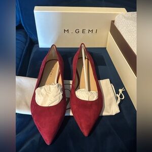 M.Gemi suede fortuna flats. Size 39. Red/Chianti. Size 8.5